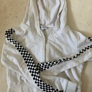 Danielle Guizio checkerboard zip up hoodie.